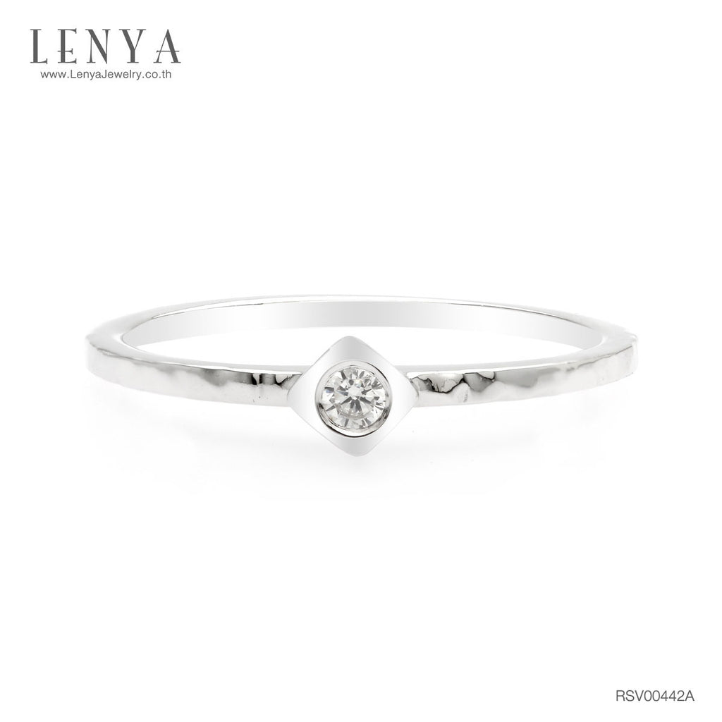 LENYA แหวนเงินแท้ 925 ชุปทองคำขาว ประดับด้วย Cubic Zirconia สวมใส่ได้ทุกวัน  เสริมบุคลิกเพิ่มความมั่นใจ