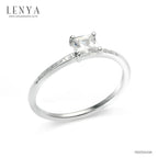 LENYA แหวนเงินแท้ ประดับด้วย Diamondlike  เสริมบุคลิกเพิ่มความมั่นใจ