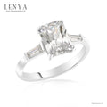LENYA แหวนเงินแท้ 925 ชุปทองคำขาว ประดับด้วย Cubic Zirconia ทรงสี่เหลี่ยม  เสริมบุคลิกเพิ่มความมั่นใจ