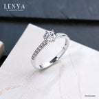 LENYA แหวนเงินแท้ 925 ชุปทองคำขาว ประดับด้วย Diamondlike  เสริมบุคลิกเพิ่มความมั่นใจ