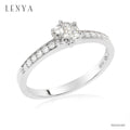 LENYA แหวนเงินแท้ 925 ชุปทองคำขาว ประดับด้วย Diamondlike  เสริมบุคลิกเพิ่มความมั่นใจ