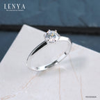 LENYA แหวนเงินแท้ 925 ชุปทองคำขาว ประดับด้วย Diamondlike  เสริมบุคลิกเพิ่มความมั่นใจ