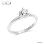 LENYA แหวนเงินแท้ 925 ชุปทองคำขาว ประดับด้วย Diamondlike  เสริมบุคลิกเพิ่มความมั่นใจ
