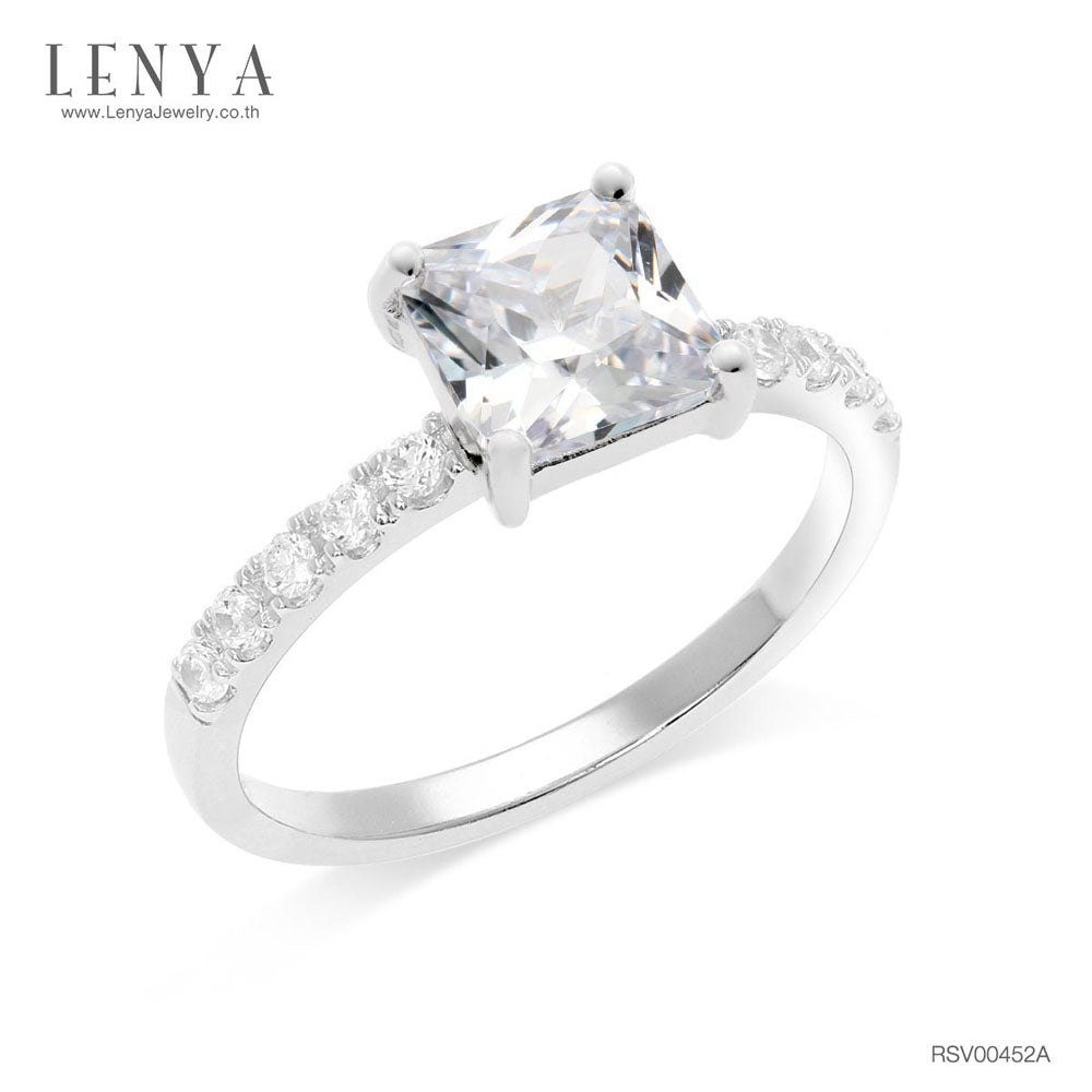 LENYA แหวนเงินแท้ 925 ประดับด้วย Diamondlike  เสริมบุคลิกเพิ่มความมั่นใจ