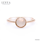 LENYA แหวนโรสควอตซ์ (Rose Quartz ) ตัวเรือนเงินแท้ชุบพิ้งโกล์ด ดีไซน์เรียบเก๋สะดุดตา เสริมเสน่ห์โดดเด่นในเรื่องความรัก