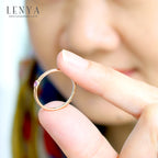 LENYA แหวนอเมทิสต์ (Amethyst) ตัวเรือนเงินแท้ชุบพิ้งโกล์ด ดีไซน์เรียบหรู ทำ Texture ที่ตัวเรือนเพิ่มความเก๋ไก๋
