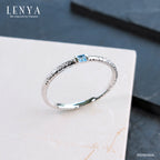 LENYA แหวนบลูโทแพซ (Blue Topaz) ตัวเรือนเงินแท้ชุบโรเดียม เพิ่มลวดลายบนตัวเรือนให้ดูเก๋ไก๋ สีฟ้าที่สดใสช่วยให้จิตใจสงบเยือกเย็น