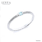 LENYA แหวนบลูโทแพซ (Blue Topaz) ตัวเรือนเงินแท้ชุบโรเดียม เพิ่มลวดลายบนตัวเรือนให้ดูเก๋ไก๋ สีฟ้าที่สดใสช่วยให้จิตใจสงบเยือกเย็น