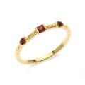 LENYA แหวนเงินแท้ 925 ประดับพลอย โกเมน (garnet) เพิ่มลวดลายบนตัวเรือนให้ดูเก๋ไก๋  ตัวเรือนชุบทอง เสริมสร้างความมั่นใจด้วยเครื่องประดับจาก LenYa Jewelry