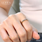 LENYA แหวนเงินแท้925 ประดับพลอยบลูโทแพซสีฟ้า( Blue Topaz)  ดีไซน์เรียบเก๋ สวยอย่างมีสไตล์ ตัวเรือนชุบพิ้งโกล์ด