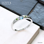 LENYA แหวนบลูโทแพซ (Blue Topaz) ประดับโครมไดออพไซต์ (Chrome Diopside) ดีไซน์เรียบหรู สวมใส่แล้วบ่งบอกถึงสไตล์ได้เป็นอย่างดี