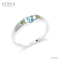 LENYA แหวนบลูโทแพซ (Blue Topaz) ประดับโครมไดออพไซต์ (Chrome Diopside) ดีไซน์เรียบหรู สวมใส่แล้วบ่งบอกถึงสไตล์ได้เป็นอย่างดี