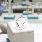 LENYA แหวนเงินแท้ ประดับพลอยบลูโทแพซสีฟ้า( Blue Topaz) ทรงสี่เหลี่ยม สวยเท่ห์อย่างมีสไตล์ ตัวเรือนชุบทองคำขาว