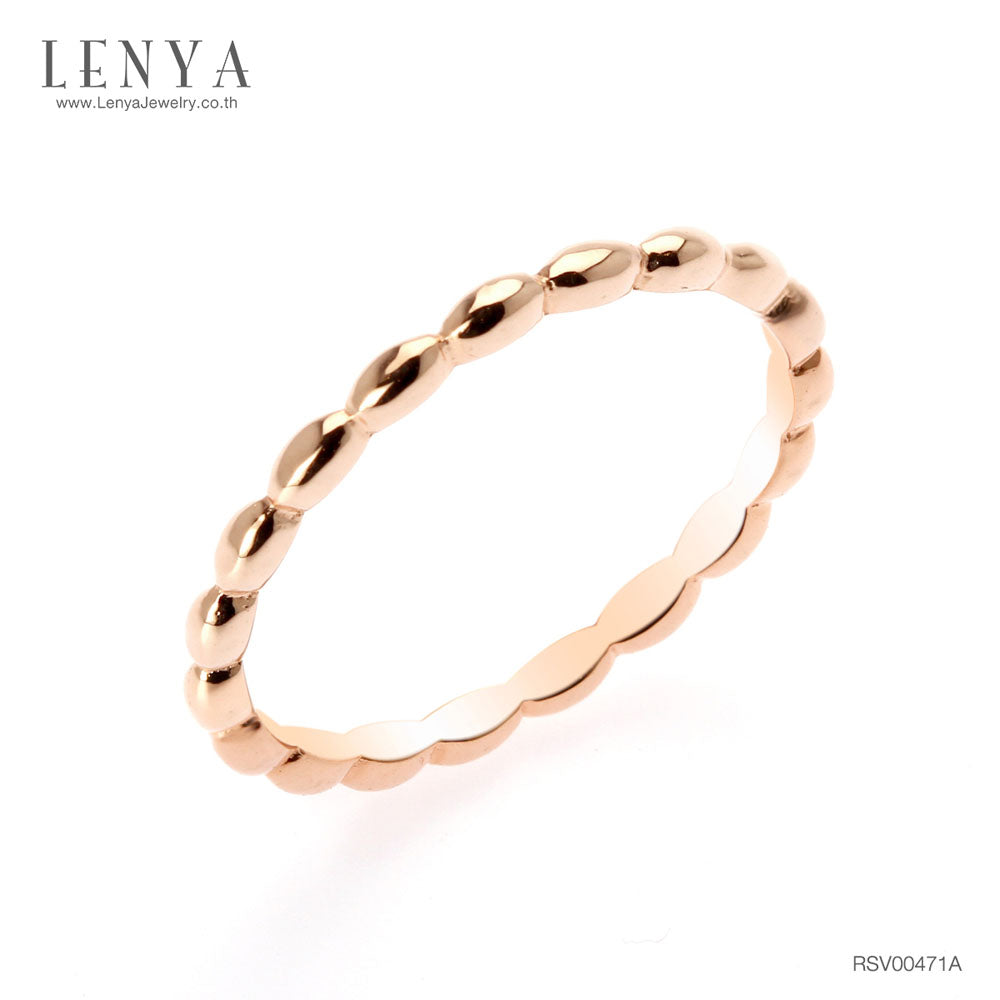 LENYA แหวน Bubble Ring ตัวเรือนเงินแท้ ชุบพิงค์โกลด์ เพิ่มลวดลายบนตัวเรือนให้ดูเก๋ไก๋