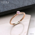 LENYA แหวนเงินแท้  ประดับแซฟไฟร์สีชมพู (Pink Sapphire)  ดีไซน์เล็กๆ สามารถ Mix and Match กับแหวนดีไซน์ อื่นๆได้ อย่างลงตัว