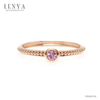 LENYA แหวนเงินแท้  ประดับแซฟไฟร์สีชมพู (Pink Sapphire)  ดีไซน์เล็กๆ สามารถ Mix and Match กับแหวนดีไซน์ อื่นๆได้ อย่างลงตัว
