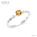 LENYA แหวนเงินแท้ 925 ประดับพลอยสีเหลือง ซิทริน (citrine) และ คิวบิกเซอร์โคเนีย(Cubic Zirconia) สวยเท่ห์อย่างมีสไตล์ ตัวเรือนชุบทองคำขาว