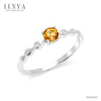 LENYA แหวนเงินแท้ 925 ประดับพลอยสีเหลือง ซิทริน (citrine) และ คิวบิกเซอร์โคเนีย(Cubic Zirconia) สวยเท่ห์อย่างมีสไตล์ ตัวเรือนชุบทองคำขาว