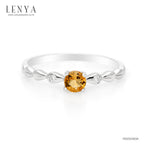 LENYA แหวนเงินแท้ 925 ประดับพลอยสีเหลือง ซิทริน (citrine) และ คิวบิกเซอร์โคเนีย(Cubic Zirconia) สวยเท่ห์อย่างมีสไตล์ ตัวเรือนชุบทองคำขาว