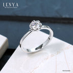 LENYA แหวนเงินแท้ 925 ชุปทองคำขาว ประดับด้วย Diamondlike  เสริมบุคลิกเพิ่มความมั่นใจ