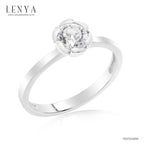LENYA แหวนเงินแท้ 925 ชุปทองคำขาว ประดับด้วย Diamondlike  เสริมบุคลิกเพิ่มความมั่นใจ