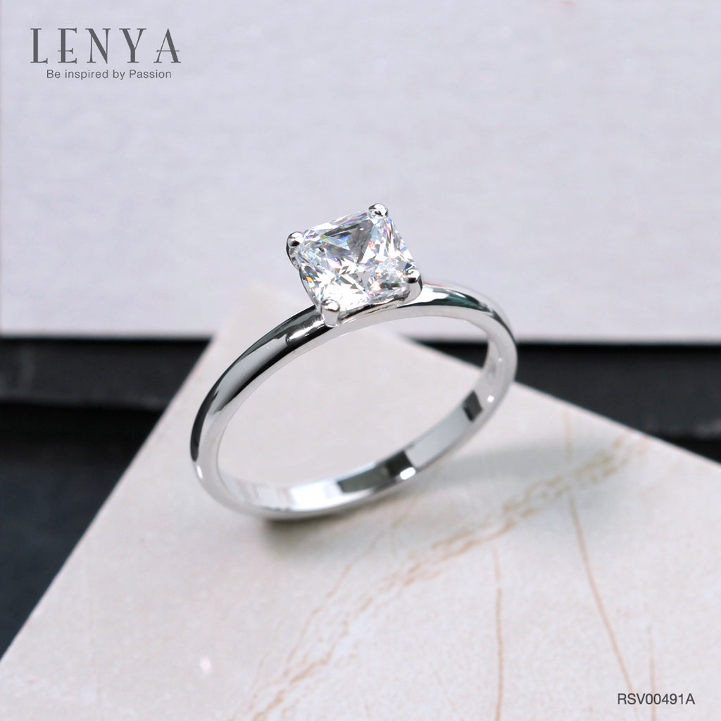 LENYA แหวนเงินแท้ ประดับด้วย Diamondlike  เสริมบุคลิกเพิ่มความมั่นใจ
