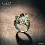 LENYA แหวนมณีนพเก้า ที่สุดของความมั่งมีกับอัญมณีไทย 9 ประการ  ทำขึ้นจากเงินแท้ 925 ชุบทองคำ ประดับพลอยนพรัตน์ ให้ชีวิตดีขึ้น 9 เท่า