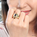 LENYA แหวนมณีนพเก้า ที่สุดของความมั่งมีกับอัญมณีไทย 9 ประการ  ทำขึ้นจากเงินแท้ 925 ชุบทองคำ ประดับพลอยนพรัตน์ ให้ชีวิตดีขึ้น 9 เท่า
