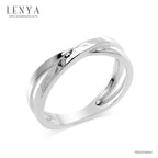LENYA แหวน X Ring ตัวเรือนเงินแท้ 925 โรเดียม เพิ่มลวดลายบนตัวเรือนให้ดูเก๋ไก๋