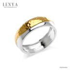 LENYA แหวน Two Tone Ring ตัวเรือนเงินแท้ 925 โรเดียม และทอง  ชุปเพิ่มลวดลายบนตัวเรือนให้ดูเก๋ไก๋
