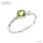 LENYA แหวนเงินแท้ ประดับพลอยสีเขียวอมเหลือง เพอริดอท( peridot)  ดีไซน์เรียบหรูดูโดดเด่น  อัญมณีสำหรับชาวราศีสิงห์ หนุนนำความร่มเย็น สงบสุข เป็นสิริมงคลแก่ชีวิต