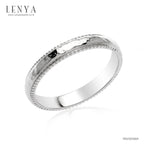 LENYA แหวนเงินแท้ 925 ชุบโรเดียม พื้นผิวแหวนมีลวดลายในตัว สวยได้แม้ไม่มีอัญมณีมาประดับ