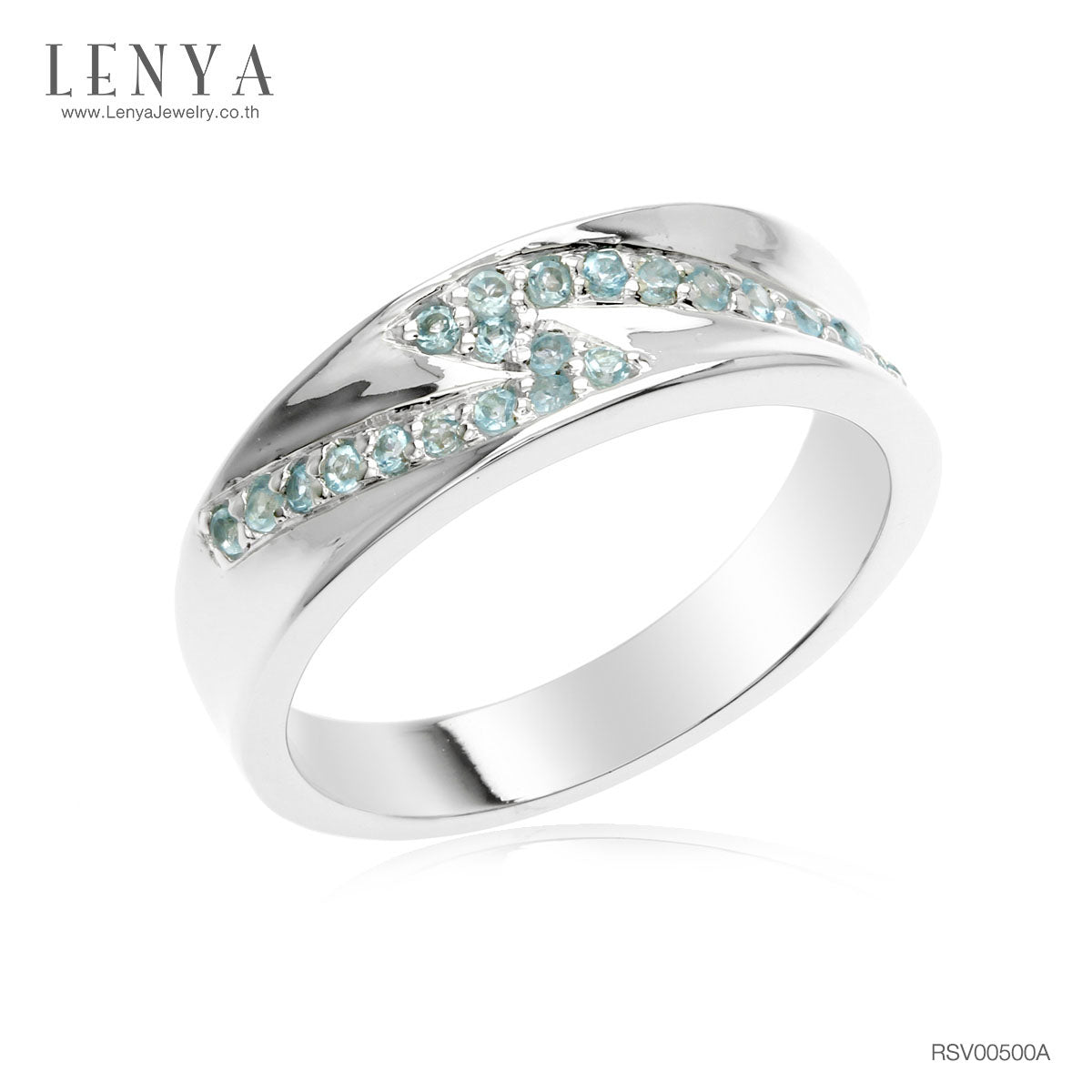 LENYA แหวนเงินแท้ประดับพลอย Blue Topaz อัญมณีของผู้ที่เกิดวันศุกร์ ราศีพิจิก และเดือนพฤศจิกายน