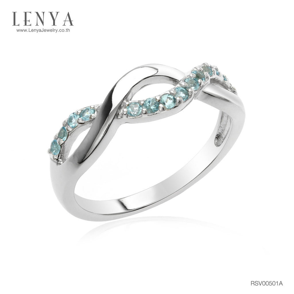 LENYA แหวนเงินแท้ประดับพลอย Blue Topaz อัญมณีของผู้ที่เกิดวันศุกร์ ราศีพิจิก และเดือนพฤศจิกายน
