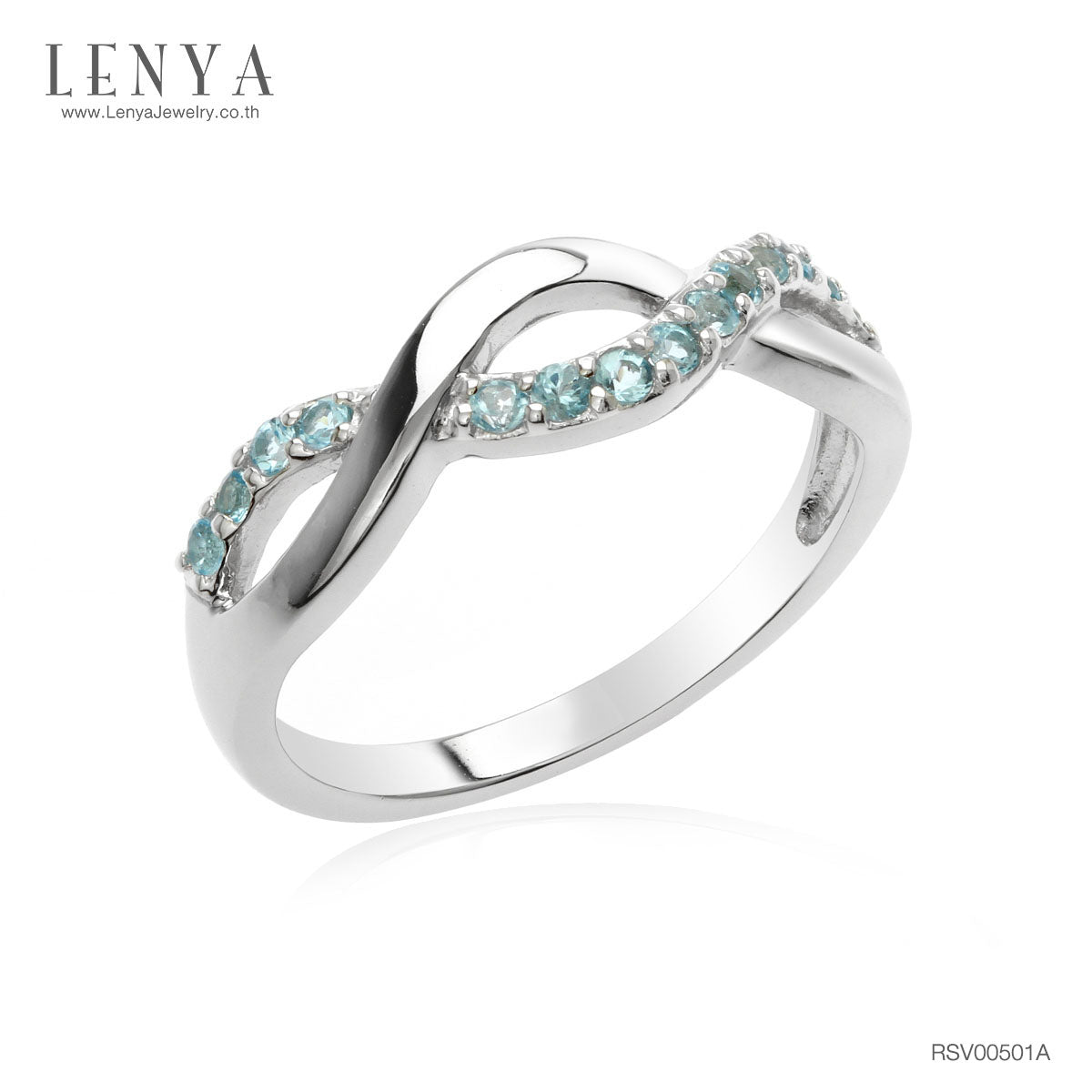 LENYA แหวนเงินแท้ประดับพลอย Blue Topaz อัญมณีของผู้ที่เกิดวันศุกร์ ราศีพิจิก และเดือนพฤศจิกายน