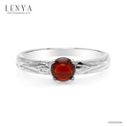 LENYA แหวนเงินแท้ ประดับพลอยโกเมน (Garnet) เสริมบุคลิกความมั่นใจ เสริมให้ร่ำรวย อัญมณีประจำเดือนมกราคม