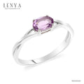 LENYA แหวนเงินแท้ ประดับพลอยอเมทิสต์ อัญมณีของผู้ที่เกิดเดือนกุมภาพันธ์