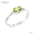 LENYA แหวนเพอริดอท(Peridot)  สีเขียว ดีไซน์น่ารักแต่เก๋ไก๋ ตัวเรือนชุบทองคำขาว (Rhodium) สวยเข้ากับทุกคน ใครใส่ก็สวย