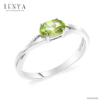 LENYA แหวนเพอริดอท(Peridot)  สีเขียว ดีไซน์น่ารักแต่เก๋ไก๋ ตัวเรือนชุบทองคำขาว (Rhodium) สวยเข้ากับทุกคน ใครใส่ก็สวย