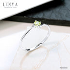 LENYA แหวนเพอริดอท(Peridot)  สีเขียว ดีไซน์น่ารักแต่เก๋ไก๋ ตัวเรือนชุบทองคำขาว (Rhodium) สวยเข้ากับทุกคน ใครใส่ก็สวย