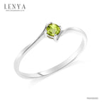 LENYA แหวนเพอริดอท(Peridot)  สีเขียว ดีไซน์น่ารักแต่เก๋ไก๋ ตัวเรือนชุบทองคำขาว (Rhodium) สวยเข้ากับทุกคน ใครใส่ก็สวย