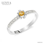 LENYA แหวนซิทริน(Citrine)  สีเหลือง และ คิวบิกเซอร์โคเนีย (Cubic Zirconia) ตัวเรือนเงิน ชุบทองคำขาว (Rhodium) ดีไซน์ น่ารักๆ เพิ่มสเน่ห์บนเรียวนิ้วได้อย่างมีสไตล์
