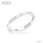 LENYA แหวนเงินแท้ชุบทองขาว ประดับด้วยคิวบิกเซอร์โคเนีย (Cubic Zirconia) เรียบหรู เทรนด์ดีไม่มีหยุด