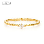 LENYA แหวนเงินแท้ 925 ชุปทอง 18 เค ประดับด้วย พลอยสีขาวว ไวท์ โทแพซ(White Topaz)ดีไซน์เล็กๆ ชูเม็ดเดี่ยว น่ารักๆ  สามารถ Mix and Match กับแหวนดีไซน์ อื่นๆได้ ในแบบที่คุณต้องการ