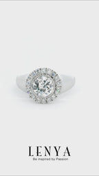 LENYA แหวนเพชร DiamondLike เพชร 1 กะรัต รายล้อมด้วยเพชรเม็ดเล็กจำนวนมาก เรียบหรูในแบบคลาสสิคสไตล์