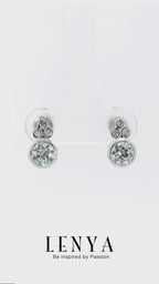 LENYA ต่างหู CZ จาก SWAROVSKI ทรงกลมน่ารัก ขนาด 5 มิล บนตัวเรือนเงินแท้925 ชุบทองคำขาว