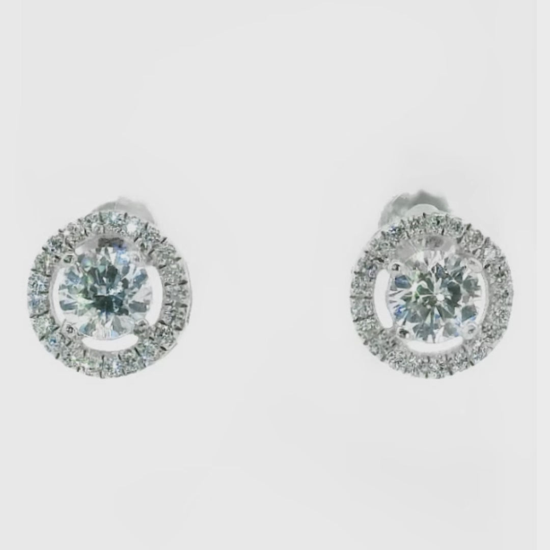 LENYA ต่างหู CZ DiamondLike เหมาะสำหรับสวมใส่ทุกวัน ขนาด 5 มิล ตัวเรือนเงินแท้925 ชุบทองคำขาว