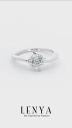 LENYA แหวน CZ Diamondlike เสริมบุคลิกและความมั่นใจ ขนาด 6.5 มิล ตัวเรือนเงินแท้925 ชุบทองคำขาว