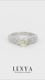 LENYA แหวน เพชร DiamondLike เม็ดกลางสีแฟนซี มาพร้อม Cubic Zirconia หลายเม็ดประดับบนตัวเรือน ที่พร้อมจะสะท้อนความโดดเด่นในตัวคุณ ตัวเรือนทำจากเงินแท้ชุบทองคำขาวเกรดพรีเมี่ยม