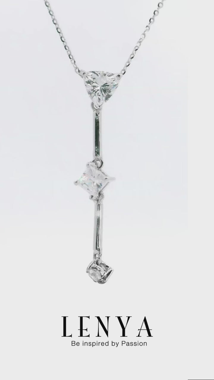 LENYA จี้ CZ DiamondLike เสริมลุคใส่สบายทุกวัน ขนาด 6 มิล ตัวเรือนเงินแท้925 ชุบทองคำขาว